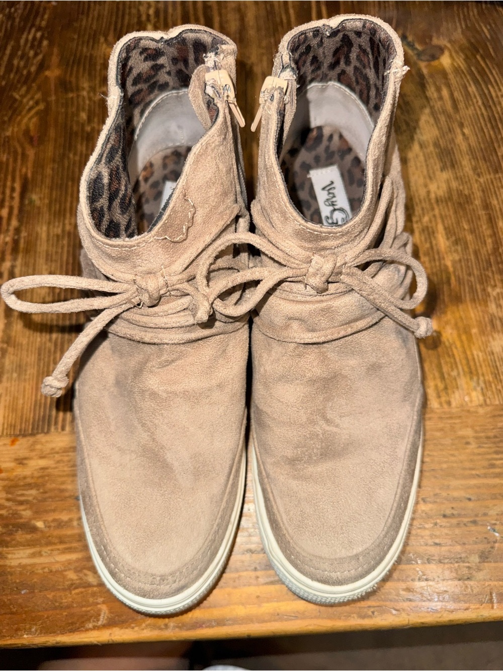 Leopard Print Suede Sneaker Interior Detail